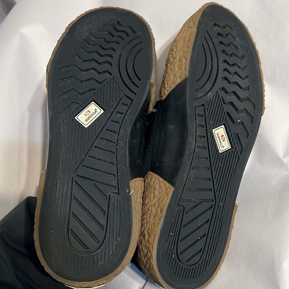 New Superga 2660 Unisex Black Gum cloth big stripe bumper Sneakers M6/W8 - Picture 12 of 14